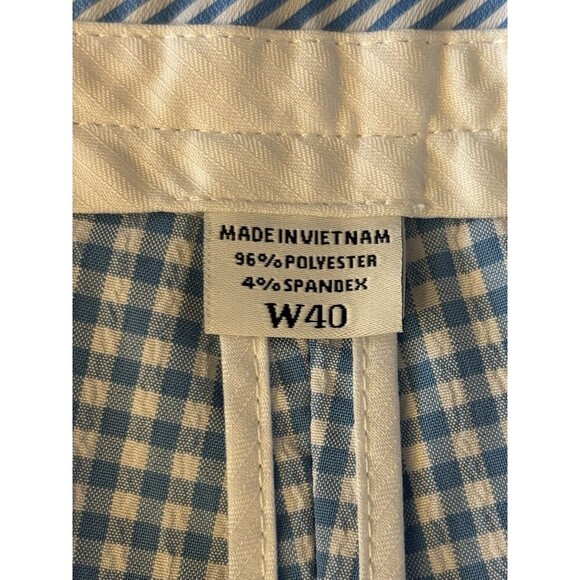 FOOTJOY FJ Blue Gingham Mens Golf Shorts W40 Check Stretch Pockets Lightweight - Picture 2 of 11